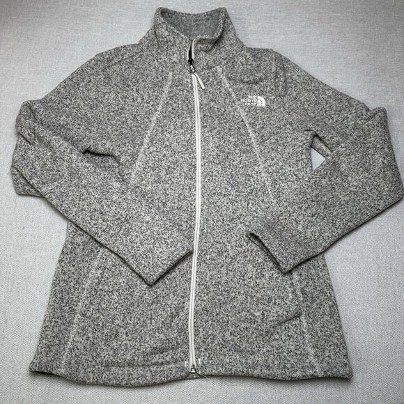 The North Face Gray Full Zip Long Sleeved Fleece Jacket For Womens Sz Medium - Picture 1 of 12